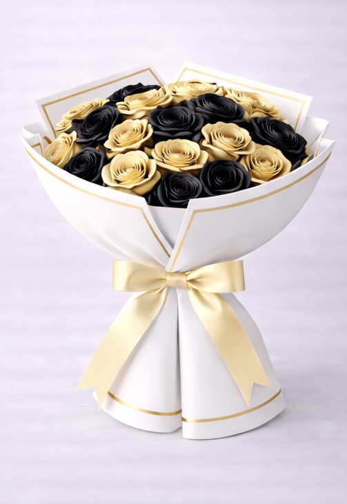bouquet-dorado-negro