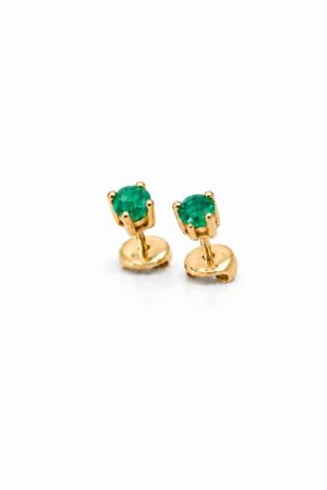 Topos de esmeralda natural de 4 mm en oro 18K – Ruby Éternelle