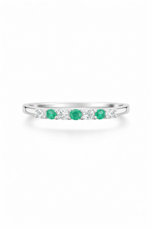 Anillo en plata esmeralda