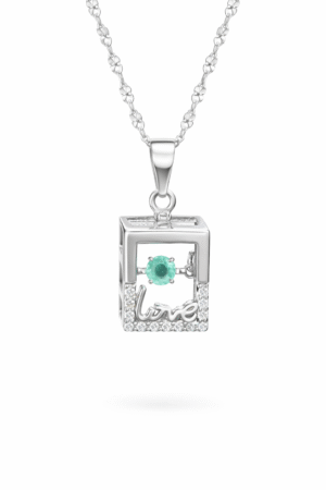 Dije de plata Ventana al tesoro verde