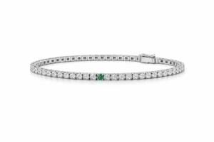 Pulsera Tenis con Esmeralda natural - Plata ley 925
