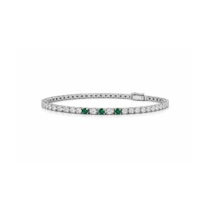 Pulsera Tenis Trilogía Esmeralda Royale - Plata ley 925
