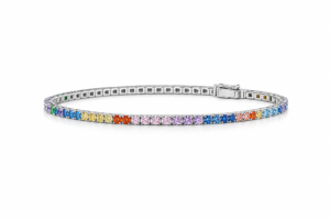 Pulsera tenis Prisma Éternel en plata 925 con circones multicolor