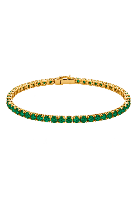 Pulsera Tenis Imperiale en oro 18K con esmeraldas naturales – Ruby Éternelle